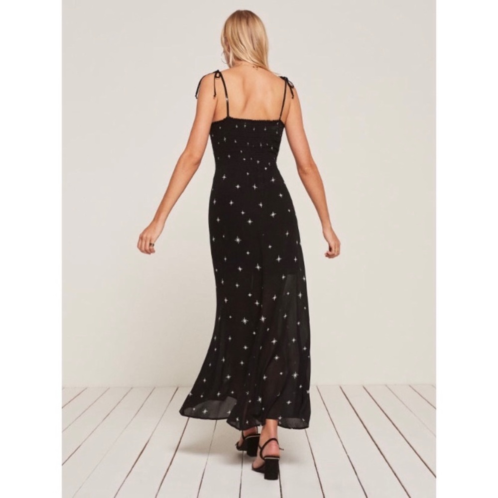 SOLD NWOT Reformation Sylvie Emersyn Midi Dress in Black Constellation Print - Picture 5 of 9